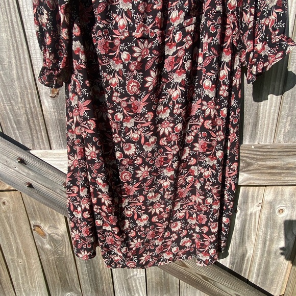 Talbots plus size Floral Black and Pink Women's Dress - Picture 3 of 8